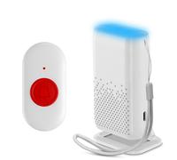 Bracelet Alarme Personne Agee, Sonnette Personne Agée sans Fil Rechargeable par USB, Alarme pour Personnes âgées avec 58 sonneries, Sonnette pour Malade avec Vibration, lumière et Sonnerie