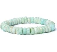Bracelet Amazonite facette AA qualité élastique -- 0,8 cm