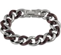 Bracelet Amello acier inoxydable céramique Panzer argent rouge-brun femmes bijoux ESAX18N8