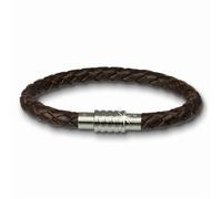 Bracelet Amello Marron Bracelet Pour Homme Environ 20,5 Cm Cuir De Vachette Acier Inoxydable Ama474n20