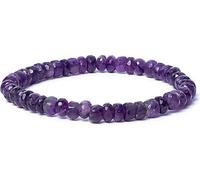 Bracelet Améthyste facette AA qualité élastique -- 0,8 cm