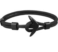 Bracelet Ancre en corde - noir KP33436