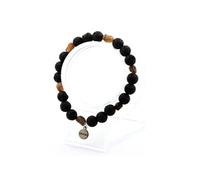 Bracelet en andalousite des États-Unis + perles de lave de 8 mm