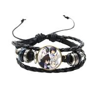 Bracelet Anime Bungou Stray Dogs Nakajima Atsushi Dazai Osamu Cosplay Collection Fashion Bracelet en cuir tissé pour fans, 20 mm, Verre