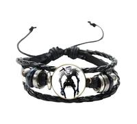 Bracelet Anime Death Note Cosplay L·Lawliet multicouche large Wrap Brassard pour homme Steampunk Bijoux Cadeau pour ami, 20 mm, Verre