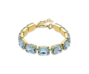 Bracelet - Ankek - Modèle en cristal bleu - finition or jaune 18k - Longueur 16 cm + 3 cm de rallonge