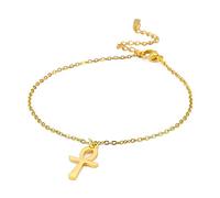 Bracelet Ankh pour femmes hommes Amulette de prière Clé de vie Croix Classique Africaine Pendentif Egyptien Bijoux Religieux Cadeaux Personnalisés (Or)