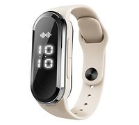 Bracelet anti-moustiques à ultrasons, bracelet électronique anti-moustiques bioniques et anti-insectes avec affichage de l'horloge et détection de température corporelle (blanc)