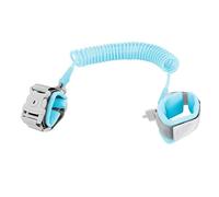 Bracelet Anti Perte Enfant 2,5 m avec Clé, Harnais Poignet Sécurité Enfant avec Rotation 360°, Cordon Extensible en Acier 304, pour Voyage, Courses, Parc, Gare et Lieux Fréquentés Publics (Bleu)