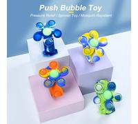 Bracelet anti-stress anti-moustique à pression à bulles, jouet sensoriel anti-stress de couleur arc-en-ciel