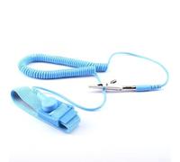 Bracelet antistatique avec cordon enroulé de 3 mètres, résistance 1 MΩ ± 10 %, couche conductrice en acier inoxydable, pour travaux électroniques sensibles aux ESD dans des environnements secs