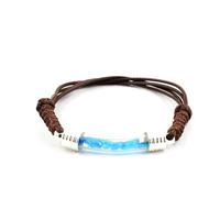 Bracelet Apatite Bleu Neon Brut. Couleur Marron.