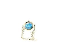 Bracelet Apatite bleu néon brut modèle Médaillon 25 mm - A Bijoux