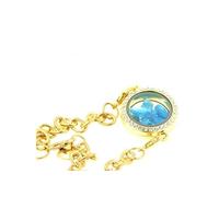 Bracelet Apatite bleu néon brut modèle Médaillon 25 mm - A Bijoux