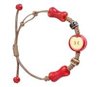 Bracelet Apple en céramique pour homme et femme - Bracelet réglable en corde tissée à la main - Accessoire fantaisie en forme de pomme Y2k - Accessoires de centre-ville des années 2000 - Bijoux de