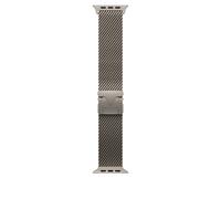 Bracelet Apple Milanais titane naturel 49mm taille S maillons aérospatiale boucle parachute compatible Apple Watch