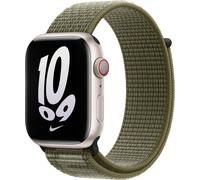 Sport Loop bracelet pour Apple Watch Series 1 á 9 / SE (38/40/41 mm) | Series 10 (42 mm) - Sequoia / Pure Platinum