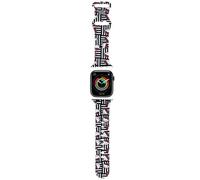 Bracelet Apple Watch 38/40/41 mm Hello Kitty en silicone à rayures noires