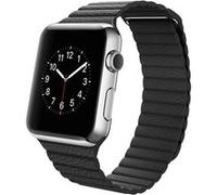 Bracelet Apple Watch 42 et 44 mm en Cuir matelassé et Magnétique - Noir G