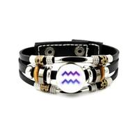 Bracelet Aquarius Gradation En Cuir Tressé À Plusieurs Couches, Ajustable Et Orné De Motifs Microscopiques. Inspiré Des Créations Ethniques Et Artisanales, Ce Bracelet Est Un Accessoire D'Amitié