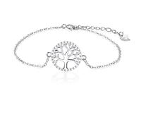 Bracelet Arbre de Vie 925 Argent pour Femme Femme,Charms Réglable Bracelets d'Amour Arbre de Vie Amitié Bracelet porte-bonheur Cadeaux pour BFF Adolescente Fille Communion Baptême Anniversaire