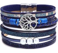 Bracelet Arbre de Vie Bracelet pour femmes, Bracelet avec perles, cadeau pour femmes, J0333 Bleu
