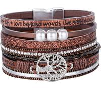 Bracelet Arbre de Vie Bracelet pour femmes, Bracelet avec perles, cadeau pour femmes, J0333 Marron