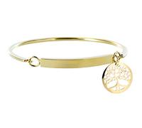Bracelet Arbre de Vie Femme EMOTIONAL de couleur Doré - Bracelet femme personnalisé, idéal pour diffuser un message ; prénom, date, initial. [Bracelet jonc or]