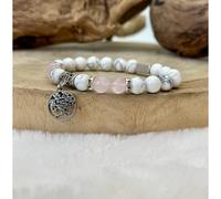 Bracelet arbre de vie: howlite & quartz