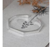 Bracelet Argent 925 Femme,Bracelet en Argent Sterling Surface Brillante Conception De Polygone Bracelet Manchette Ouvert Bracelets D'Amitié Cadeau De Mode Bijoux en Argent S925 pour Femmes Petite A