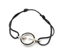 Bracelet Argent - LES TRESORS DE LILY - Calypso - Femme - Noir - Argent rhodié émaillé sur cordon