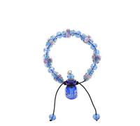 Bracelet Aromathérapie Réglable en Cristal de Verre Bleu avec Mini Bouteille pour Huiles Essentielles Accessoires Mode pour Femme Bijou Pendentif Parfum Naturel Usage Quotidien