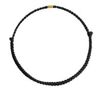 Bracelet artisanal en corde rouge avec perles dorées - Longueur réglable - Pour femme