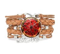 Bracelet Artistique,Porte-Bonheur,Pastèque,Fruit,Amour,Ajustable,Cuir Tres