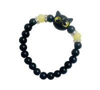 Bracelet assorti avec breloque chaton en résine brillante - Cadeau idéal pour un meilleur ami, un fan de cinéma, un événement, une fête, taille unique, Comme décrit