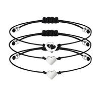 Bracelet assorti pour une maman et ses deux filles - coffret cadeau pour la fête des mères, Noël ou anniversaire. Bijoux originaux avec coeur - idée cadeau pour femme ou ado.