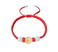 Bracelet astrologique signe du zodiaque serpent année bonheur corde rouge bijoux faits à la main pour hommes et femmes, perle lumineuse avec fonction lumineuse dans l'obscurité, réglable, tissu à la