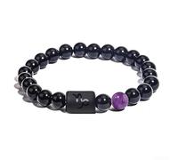 Bracelet avec douze symboles du zodiaque en perles de verre mixtes, conçu pour un ajustement constant et un mouvement naturel sur le poignet (05)