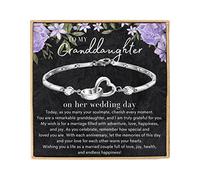 Bracelet avec inscription « To My Granddaughter on Her Wedding Day » - Cadeau de la part d'une grand-mère ou d'un grand-père - Souvenir de mariée pour la célébration du mariage de votre petite-fille