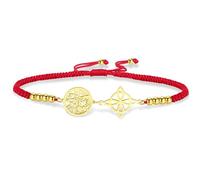 Bracelet avec nœud de sorcière bracelet tétragramme pentagramme pendentif nœud celtique nom de Dieu corde tressée réglable protection de sorcellerie bijoux païens pour femmes et hommes (Chaîne G-R)