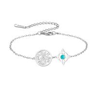 Bracelet avec nœud de sorcière et pentagramme tétragramme - Bracelet réglable avec nœud celtique et pendentif turquoise - Nom de Dieu protection sorcellerie païenne - Bijoux païens pour femmes et