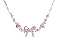 Bracelet avec nœud en oxyde de zirconium - L'amitié est comme un nœud, ruban réglable en forme de nœud, bracelet d'amitié avec oxyde de zirconium blanc rose, bracelet tendance pour femme cadeau pour