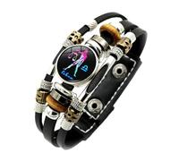 Bracelet avec signes d' , bracelet réglable en cuir avec perles | Bracelet réglable en cuir avec perles lumineuses, bracelet avec signes de l'esprit fabriqué pour femmes, hommes, couples