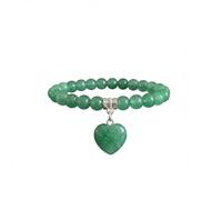 Bracelet avec véritables pierres naturelles et pendentif en forme de cœur, énergie positive, harmonie intérieure et protection spirituelle, amour et bien-être