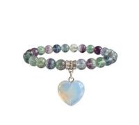 Bracelet avec véritables pierres naturelles et pendentif en forme de cœur, énergie positive, harmonie intérieure et protection spirituelle, amour et bien-être