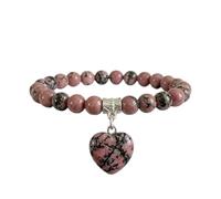 Bracelet avec véritables pierres naturelles et pendentif en forme de cœur, énergie positive, harmonie intérieure et protection spirituelle, amour et bien-être