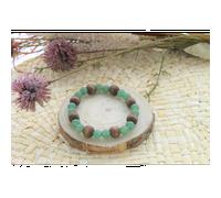 Bracelet aventurine verte & perles bois