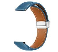 Bracelet pour Galaxy Watch 5 / 5 Pro / 4 Cuir Fermoir Boucle Magnétique bleu