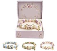 Bracelet « Bénédictions Oiseau Bleu » Édition Limitée 2026 avec Coffret Cadeau, Bracelet à Breloques « Bénédictions de Printemps », Bracelets « Bénédictions Colibri Papillon », Bracelets Élastiques à