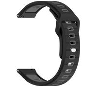 Bracelet Bicolore à Rayures compatible with Amazfit Helio - Noir/Gris - Confort et Style